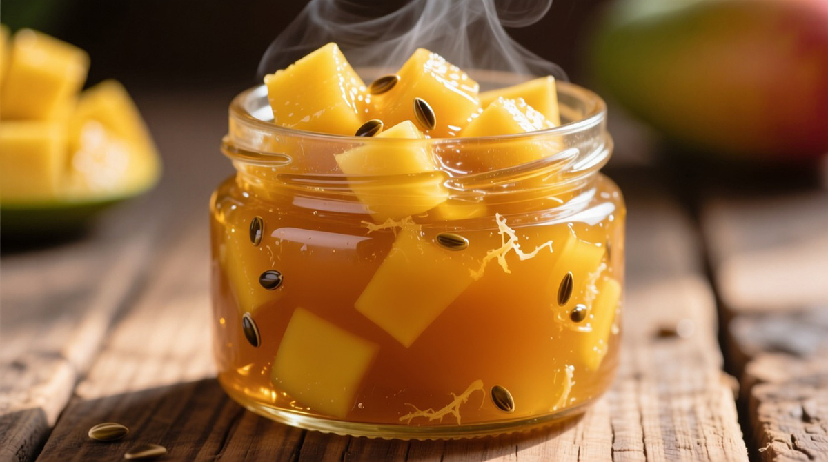 Создайте настроение тропического рая с манговым вареньем