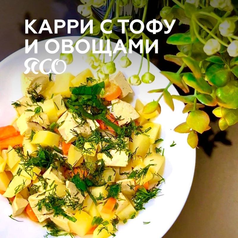 Сытное карри с тофу и овощами