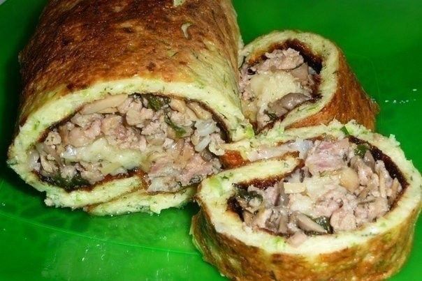 Легкий кабачковый рулетик на скорую руку