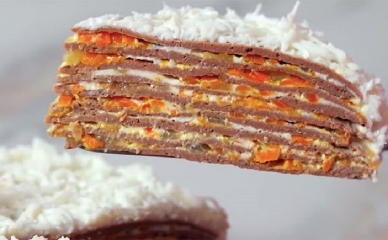 Как приготовить печёночный торт с секретной сливочной прослойкой