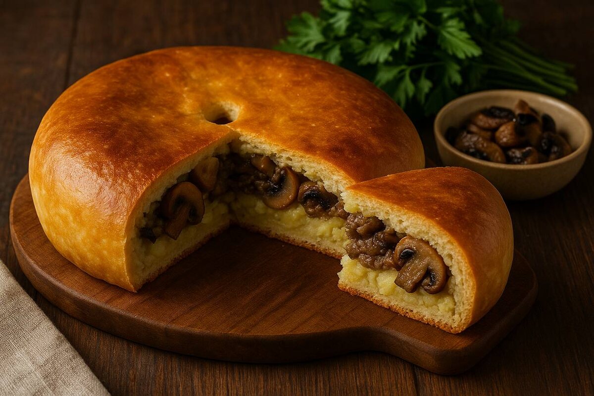 Пирог с картошкой и грибами: как в детстве