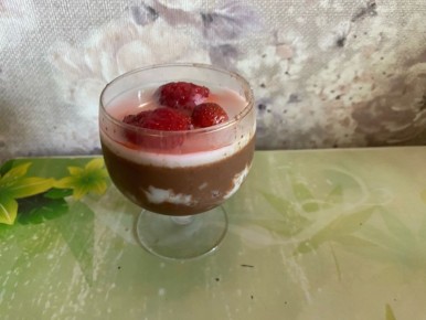 Нежный шоколадно-молочный десерт с желатином