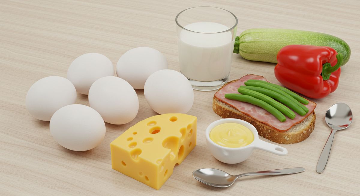 Восхитительная яичная запеканка с овощами и мясом